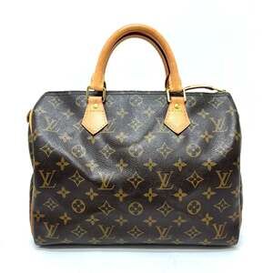LOUIS VUITTON Authentic Brown Monogram Canvas Speedy 30 Boston Bag